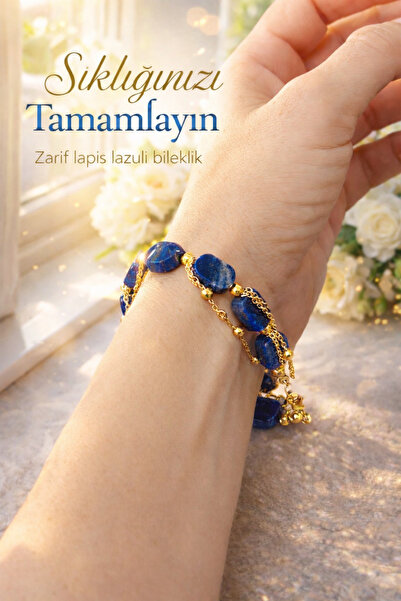 By Song Aksesuar سوار من حجر اللازورد الطبيعي