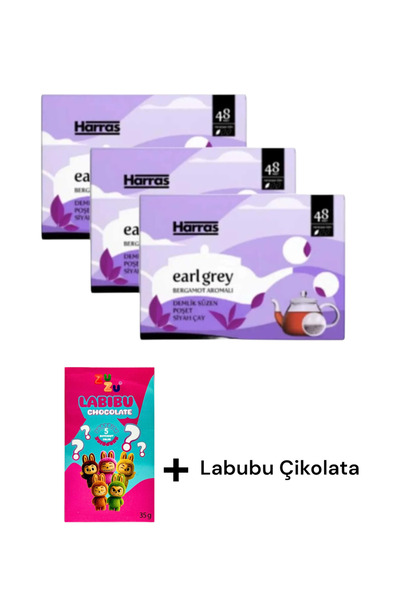 Harras Earl Grey Demlik Poşet Çay 48'lix3 Paket