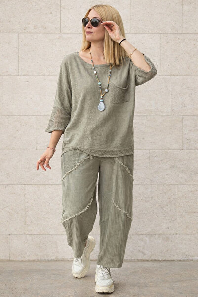 AGORATEKSTİL Combinație de buzunare pentru femei și mâneci de bluză din plasă...