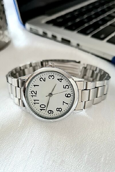 Marlas Gümüş Beyaz Rakamlı Retro Kadın Kol Saati