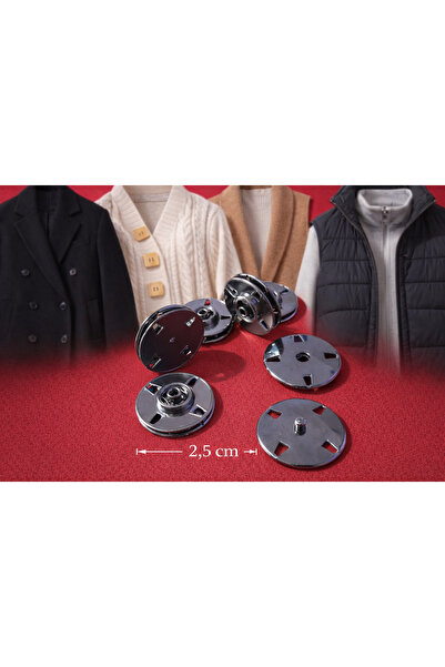 İMREN AKSESUAR قفل أسود مخيط يدويًا بطول 2.5 سم من زاماك، عبوة واحدة مكونة من...