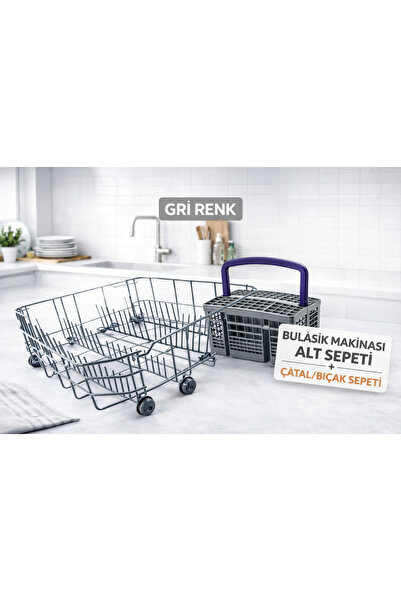 Bosch Bulaşık Makinesi Sepeti Alt Sepeti Tabaklık Gri Çatal Kaşık Sepeti
