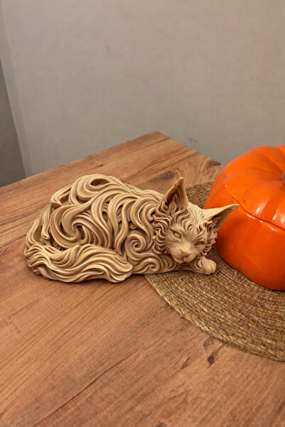 LayerOne Modern Dekoratif Kedi Biblo 3D Baskı | Estetik Masa ve Raf Süsü
