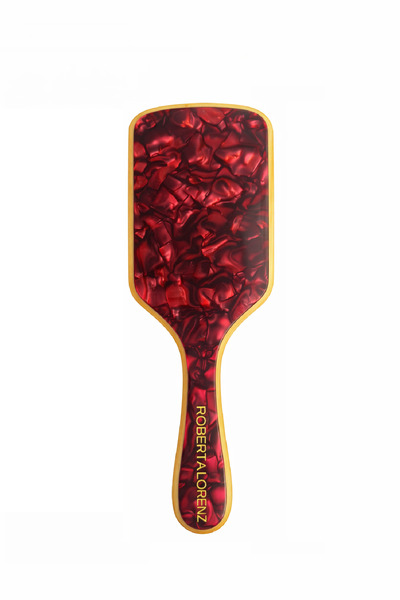 Roberta Lorenz مشط من خشب البامبو عالي الجودة بلون البرقوق اللؤلؤي مقاس 25 سم