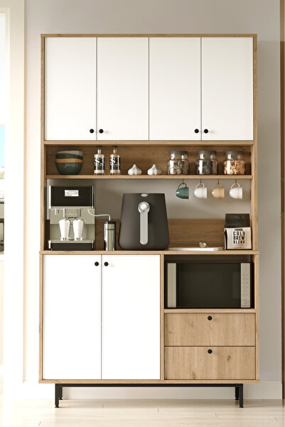 Yurudesign Royce Serisi Kahve Köşesi Çok Amaçlı Dolap Mutfak Dolabı Sepet-Bey...