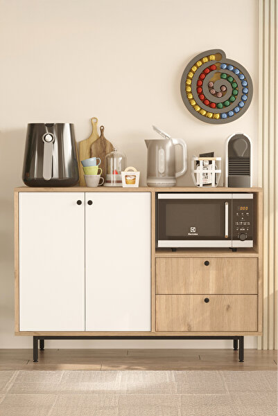 Yurudesign Royce Serisi Kahve Köşesi Çok Amaçlı Dolap Mutfak Dolabı Sepet-Bey...