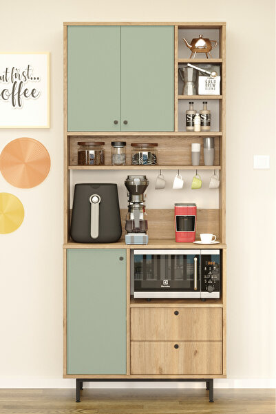 Yurudesign Royce Serisi Kahve Köşesi Çok Amaçlı Dolap Mutfak Dolabı Sepet-Ihl...