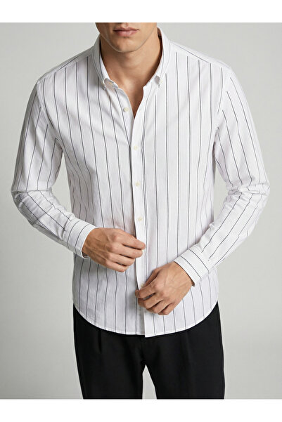 WAMOSSALAPLI Oxford Striped Slim Fit Shirt