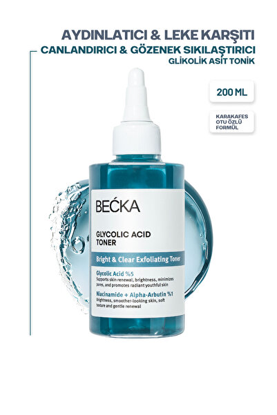 BECKA Glikolik Asit Tonik Gözenek Sıkılaştırıcı Canlandırıcı AHA 200 ml