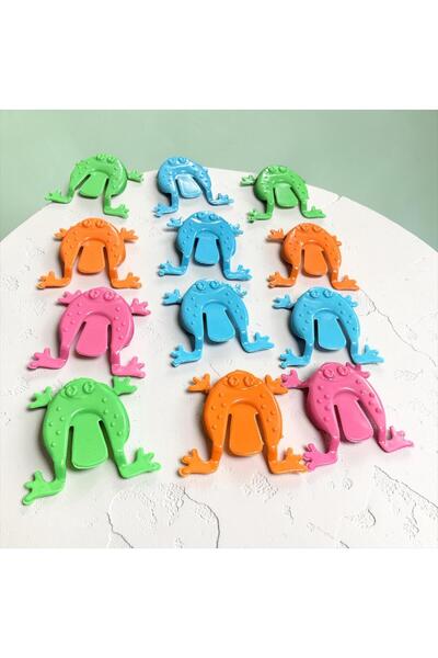 ERBAY PLASTİK لعبة الضفدع النطاطي الحنيني القديم، مجموعة من 16 قطعة