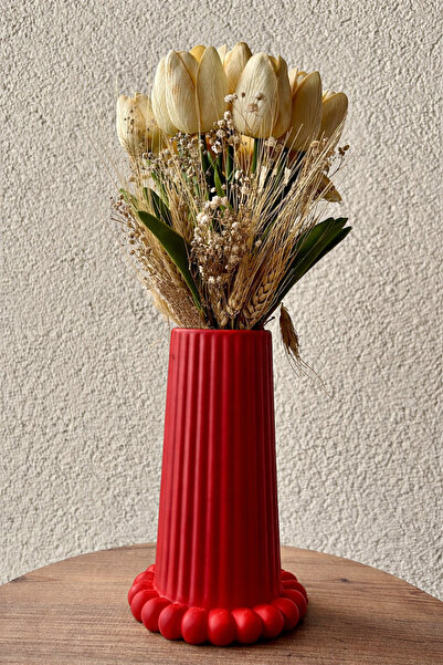 NureStore Pinterest Görünümlü Bohem Tarz Çizgili Bubble Vazo- 20cm