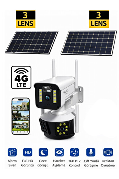 Smith Güneş Enerjili Solar Çift Kameralı Hareket Takipli Gece Sensörlü Su Geç...