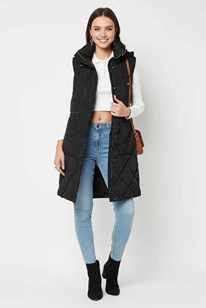 Bcbgeneration Women Quilted Vest Jacket, Black