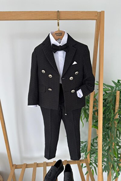 Minigimin Cicileri Малкото ми момченце с раирана сако с кръстосана предна час...