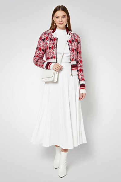 Diesel كارديجان نسائي بياقة عالية ونمط هندسي، متعدد الألوان