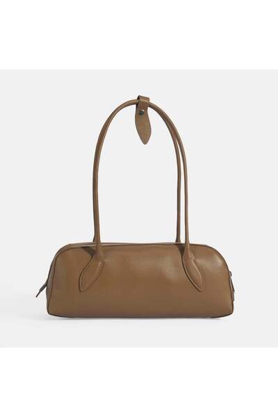 Desa Limited Edition Kahve Kadın Yaprak Detaylı Deri Omuz Çantası