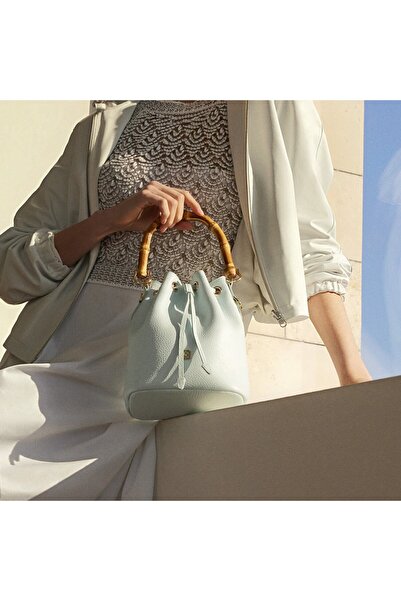 Desa Lexy Mavi Kadın Bambu Askılı Deri Omuz Çantası