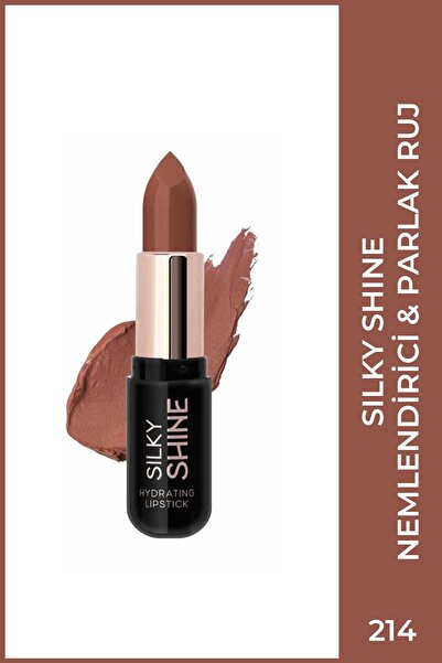 Golden Rose Silky Shine Hydrating Lipstick No:214 - Seramid ve Jojoba Yağlı N...