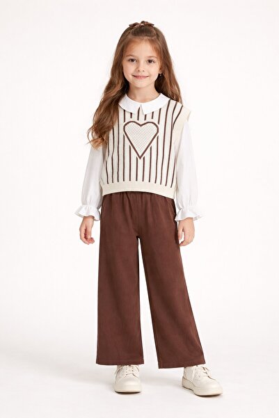 Cansın Mini Καφέ Σετ 3 τεμαχίων για κορίτσια με μπλούζα με σχέδιο καρδιάς και...