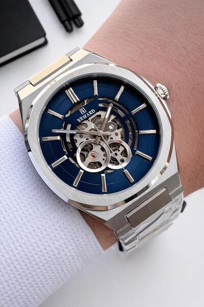 Reward Özel Tasarım Otomatik Mekanizma Çelik Kordon 5 Atm Suya Dayaknıklı Erk...