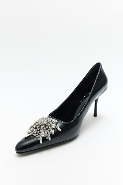 LUTVELIZADE Γόβες με τακούνι 2601 - Μαύρες γυναικείες γόβες στιλέτο με λεπτομ...