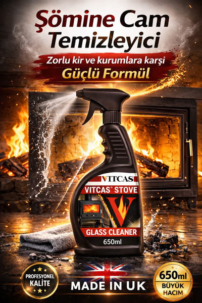 SOMINECO Şömine BBQ Soba Ocak Cam Ve Izgara Temizleyeci Spreyi 650 ml