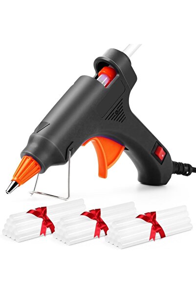 Janissary 20watt Sıcak Silikon Tabancası + 30 Adet Çubuk Slikon Çekme Eritme Tabanca Şeffaf Mum Yapıştırıcı
