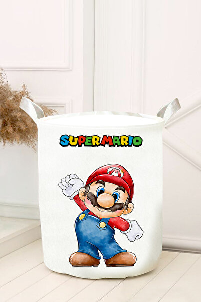 DT KIDS سلة ألعاب من اللباد سوبر ماريو دي منقوش - سلة غسيل 30x45 سم