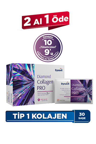 Dynavit Diamond Collagen PRO 30 Saşe - Hidrolize Peptit Tip 1 Balık Kolajeni,...