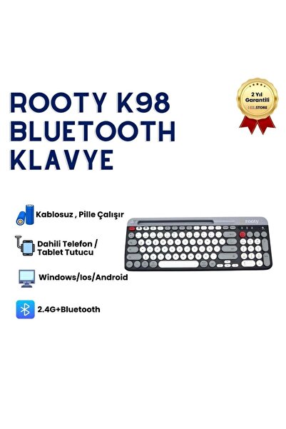 HZL Rooty Çoklu Cihaz Destekli Bluetooth Türkçe Klavye ultra ince tasarım