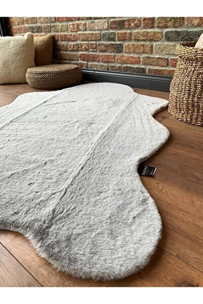 SARAZ HALI Tavşan Tüyü Post Peluş Ultra Yumuşak Post Puffy Gri