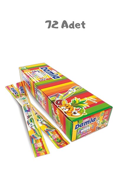 TAYAŞ Cutie de carton Damla Sour Belts Licorice Rainbow 15g x 72 bucăți