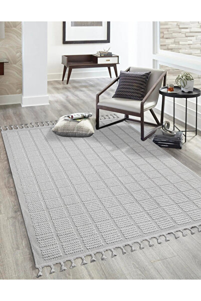 SARAZ HALI Bukle11880 Beyaz Yumuşak Dokulu Halı Kilim Salon Mutfak Koridor Ke...
