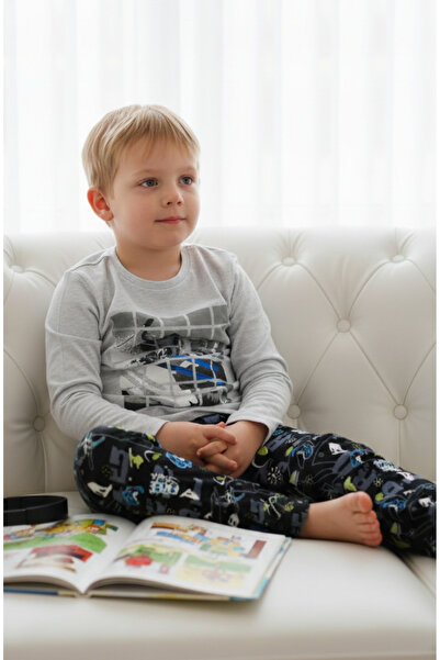 vitmo 100% Cotton Baby Boy - Child Winter Games Long Sleeve Pajama Set