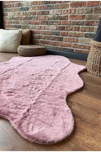 SARAZ HALI Tavşan Tüyü Post Peluş Ultra Yumuşak Post Puffy Pembe