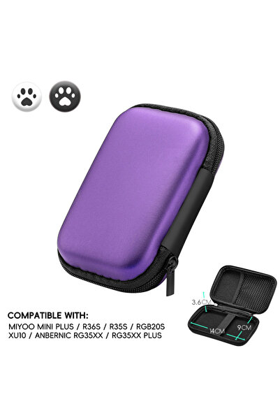 Choice حقيبة بيانات أرجوانية من ضفدع لألعاب الفيديو R36S وحقيبة غطاء EVA لألع...