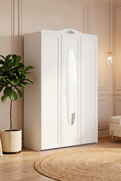 benim odam Isabella 3 Kapılı Ayna Kapaklı Dolap Genç / Çocuk Odası 302