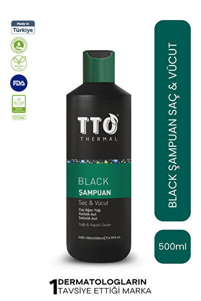 TTO Saç Ve Vücut Şampuanı 400 + 100 Ml Black ( Çay Ağacı Yağı / Tea Tree Oıl)