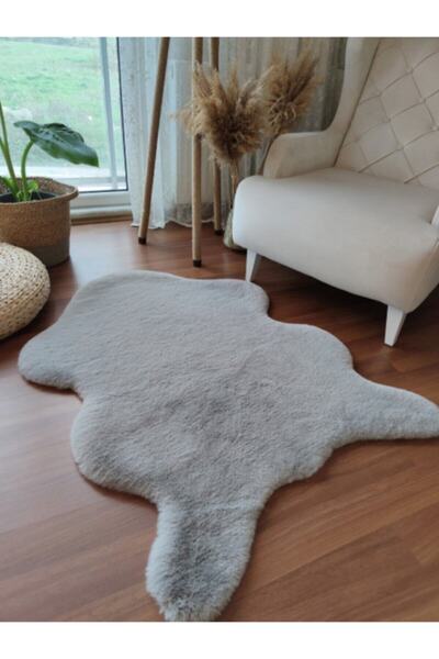 SARAZ HALI Dekoratif Tavşan Tüyü Post Peluş Kaymaz