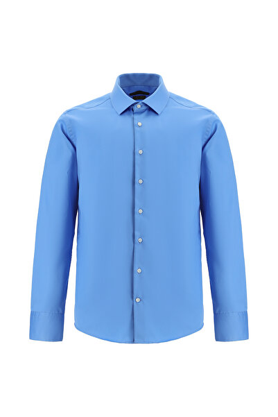 Abdullah Kiğılı Slim Fit cu mânecă lungă - Cămașă clasică din bumbac satinat,...