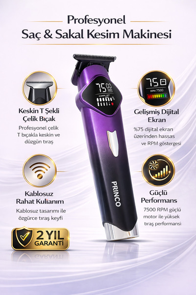 Princo PROFESYONEL SAÇ SAKAL TIRAŞ MAKİNESİ PR-511