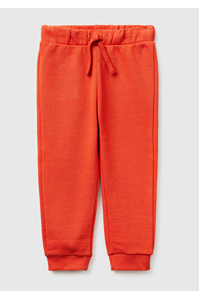 United Colors of Benetton Boy's Red Back Pocket Logo Sweatpants