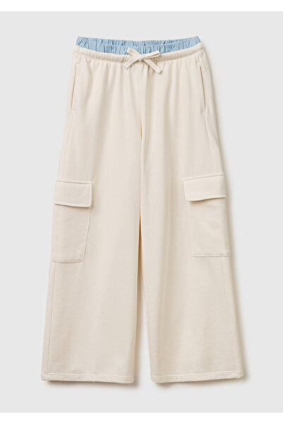 United Colors of Benetton Καφέ φόρμα για κορίτσια με Με τσέπες φαρδιά πόδια σ...