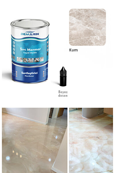 Demarin Solventsiz - Kokusuz Sıvı Mermer, Liquid Marble (tezgah, Zemin Boyası...