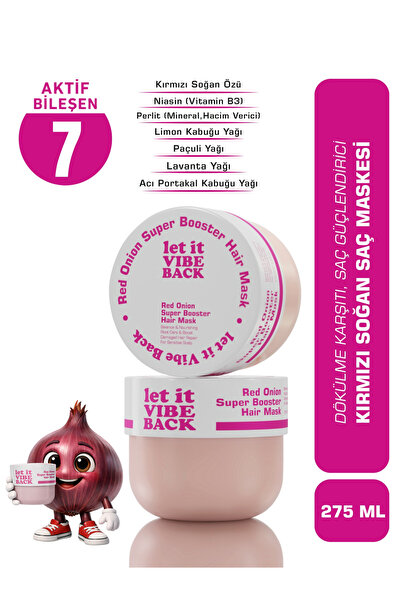 let it VIBE BACK Kırmızı Soğan Özlü Saç Maskesi – 275 ml | Yıpranmış Saç Deri...
