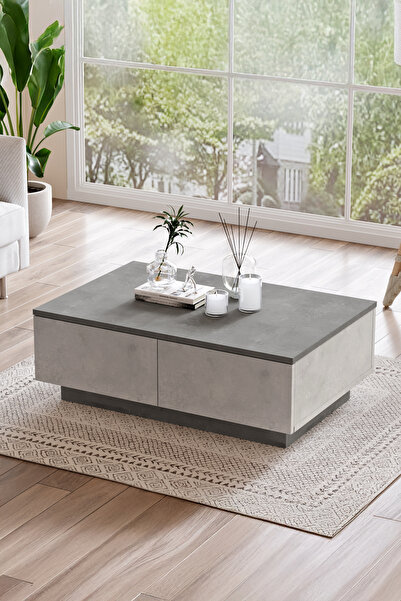 Yurudesign Luvio Orta Sehpa 2 Kapaklı Beton-taş Lv17-gt