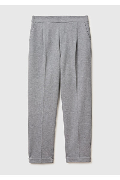 United Colors of Benetton Women's Gray Elastic Waist Trousers
