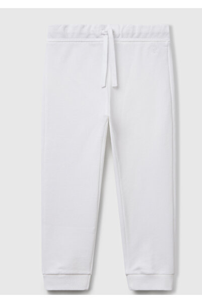 United Colors of Benetton Kız Çocuk Beyaz Logo İşlemeli Eşofman Altı