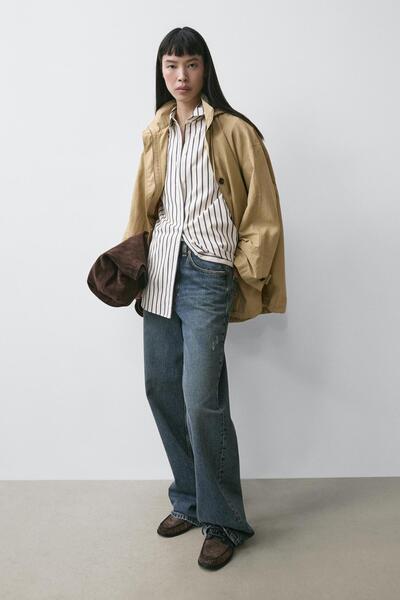 Massimo Dutti %100 pamuklu çizgili gömlek