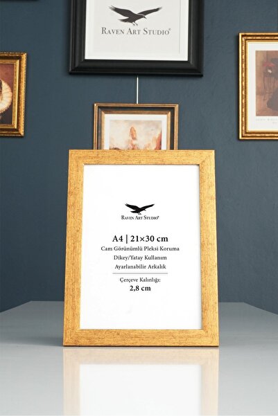 Raven Art Studio Potala A4-21x30cm Ramă pentru documente foto/postere, auriu ...